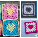 Heart Granny Square Free Crochet Pattern