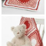 Heart Square Dishcloth and Blanket Free Crochet Pattern