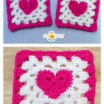 Heart at The Centre Granny Square Crochet Pattern and Video Tutorial