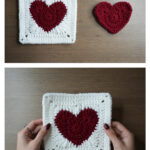 Large Heart Granny Square Free Crochet Pattern and Video Tutorial