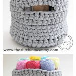 T Shirt Yarn Little Basket Free Crochet Pattern