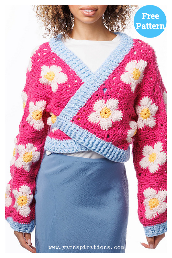 Perfect Posy Wrap Cardigan Free Crochet Pattern