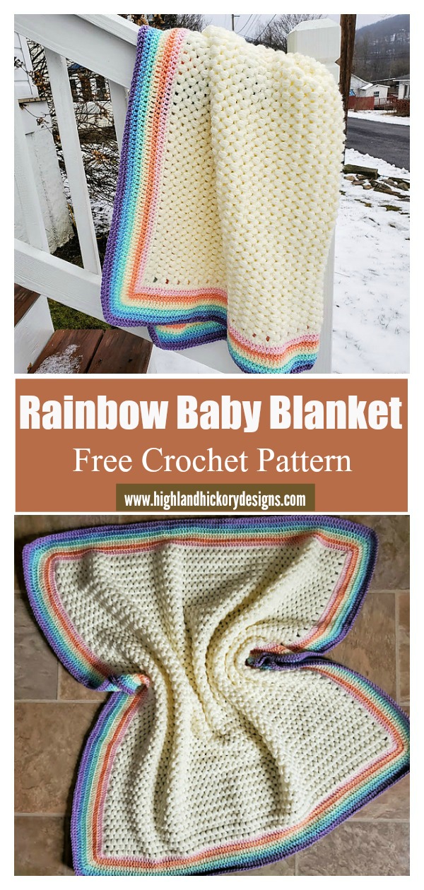 Rainbow Baby Blanket Free Crochet Pattern