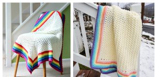 Rainbow Edged Baby Blanket Free Crochet Pattern