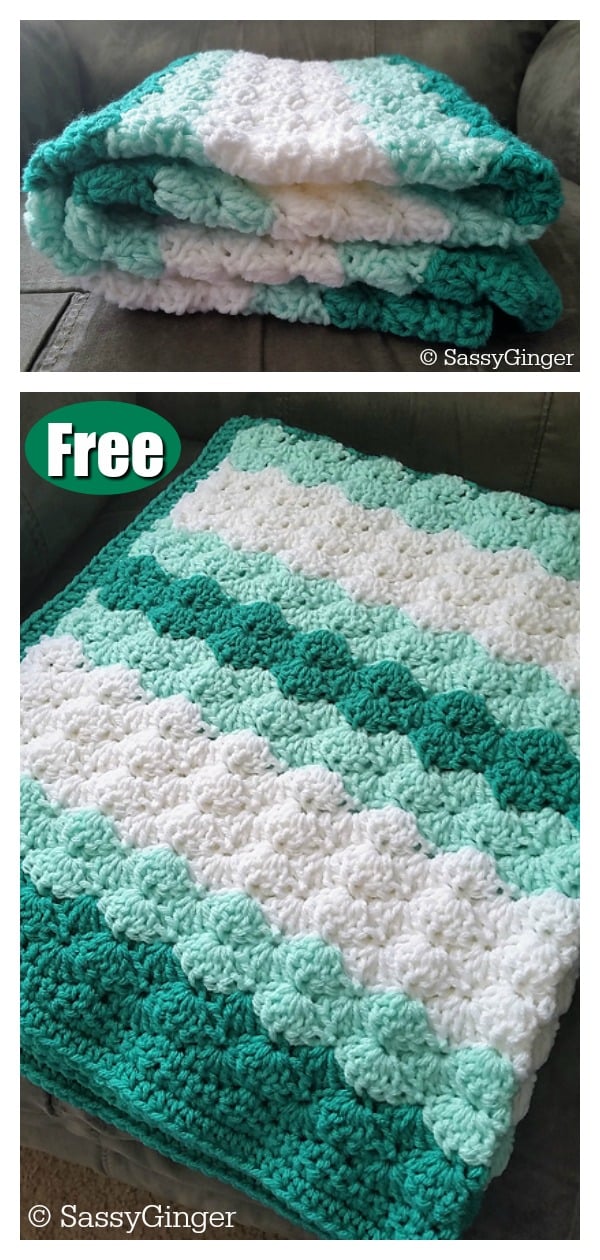 5 Shell Stitch Baby Blanket Free Crochet Pattern