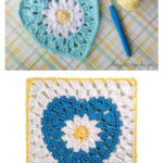 Square with Daisy Center Free Crochet Pattern