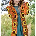 Sunflower Granny Square Cardigan Free Crochet Pattern