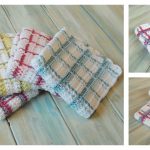 Tartan Plaid Washcloth Free Crochet Pattern and Video Tutorial