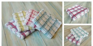 Tartan Plaid Washcloth Free Crochet Pattern and Video Tutorial
