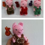 The Three Little Pigs Amigurumi Free Crochet Pattern