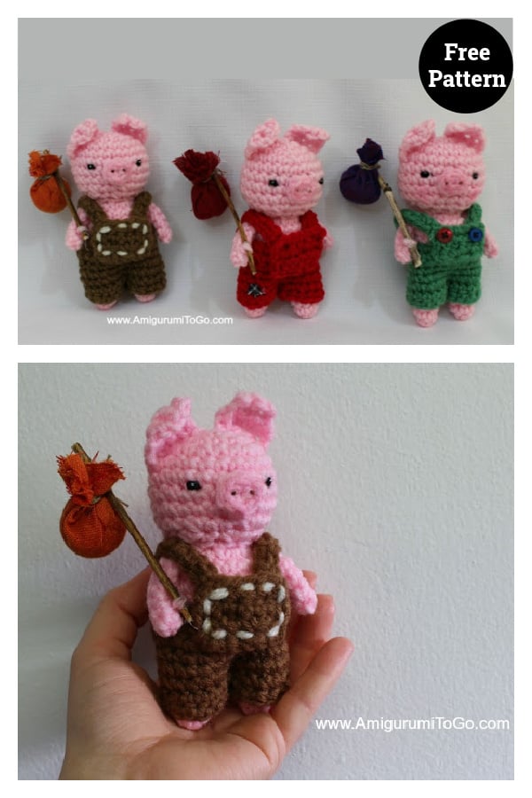 The Three Little Pigs Amigurumi Free Crochet Pattern