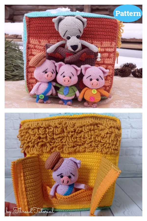 Three Little Pigs Educational Toy Crochet Pattern