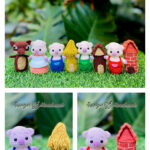 Three Little Pigs Finger Puppets Crochet Pattern