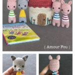 Three Little Pigs and Wolf Baby Rattles Free Crochet Pattern