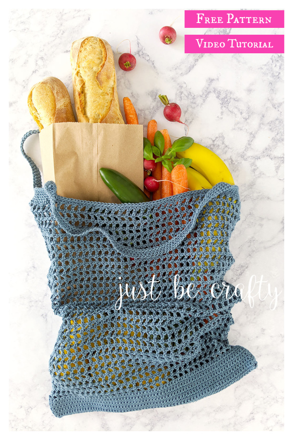 Veggie Stand Market Bag Free Crochet Pattern and Video Tutorial