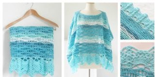 Wave Stitch Lace Poncho Free Crochet Pattern