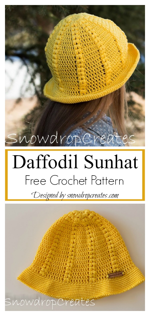 Daffodil Sunhat Free Crochet Pattern