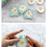 Daisy Granny Square Motif Free Crochet Pattern and Video Tutorial