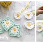 Daisy Granny Square Motif Free Crochet Pattern and Video Tutorial