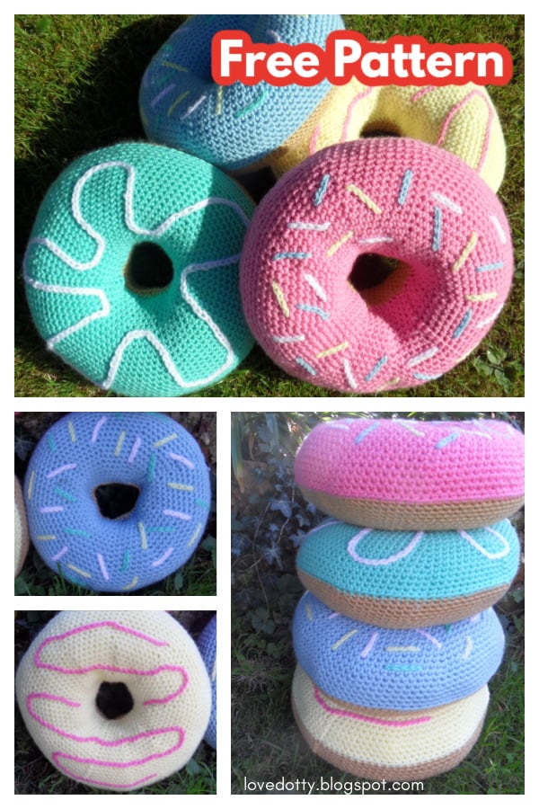 Donut Cushion Free Crochet Pattern