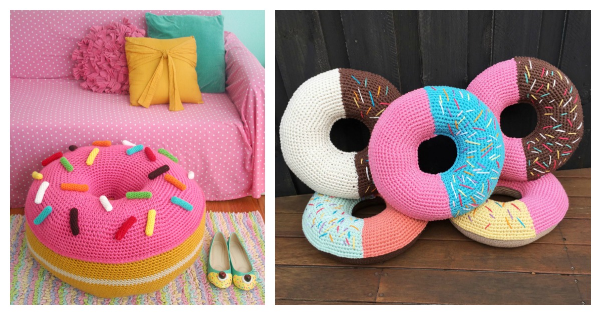 4 Donut Cushion Free Crochet Pattern