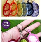 Flip Flops Slippers Sandals Keychain Free Crochet Pattern