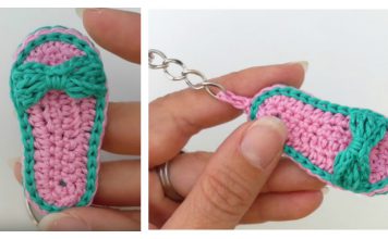 Flip Flops Slippers Sandals Keychain Free Crochet Pattern