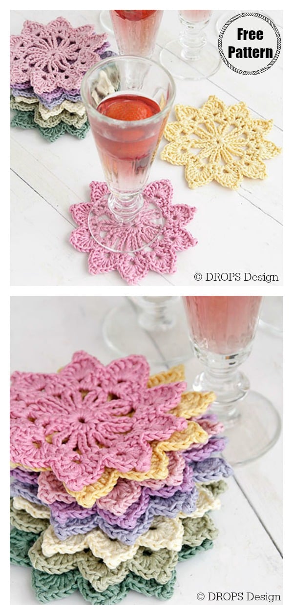 Flower Coaster Free Crochet Pattern