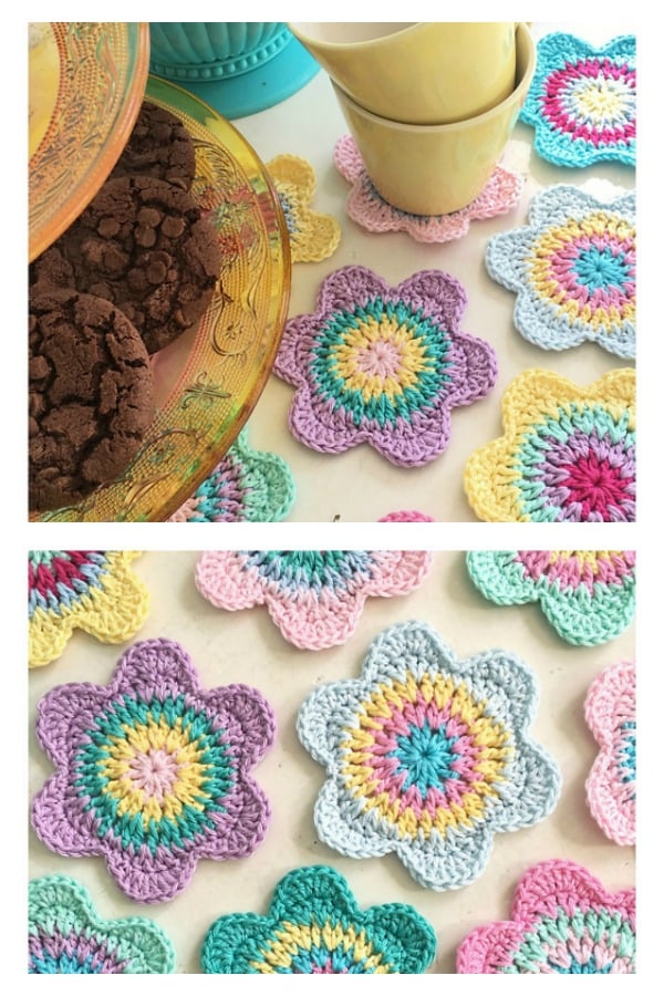 Flower Coaster Free Crochet Pattern 