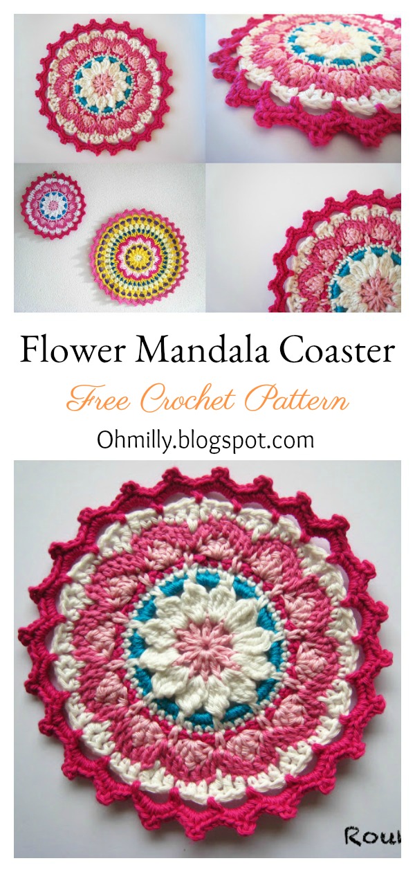 Flower Mandala Coaster Free Crochet Pattern