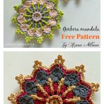 Gerbera Mandala Flower Coaster Free Crochet Pattern