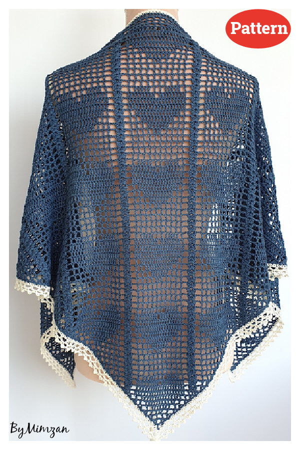 Hearty Lace Shawl Crochet Pattern