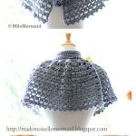 Lace Mystical Cape with Collar and Pom Poms Free Crochet Pattern