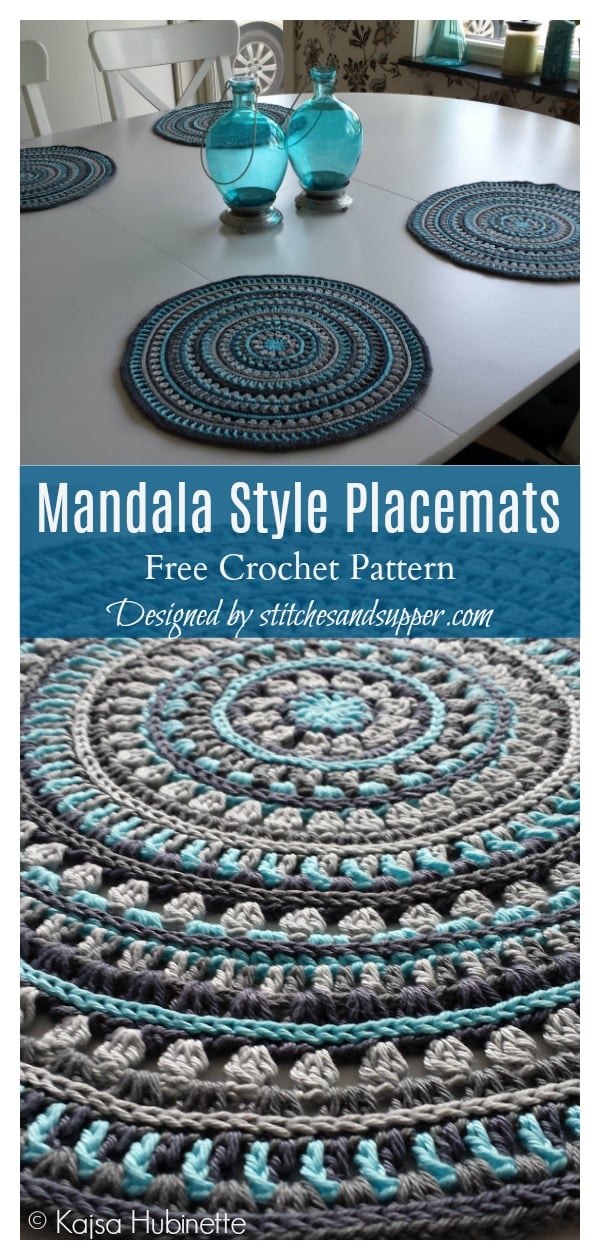 Mandala Style Placemats Free Crochet Pattern