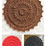 Round Textured Flower Tablemat Free Crochet Pattern