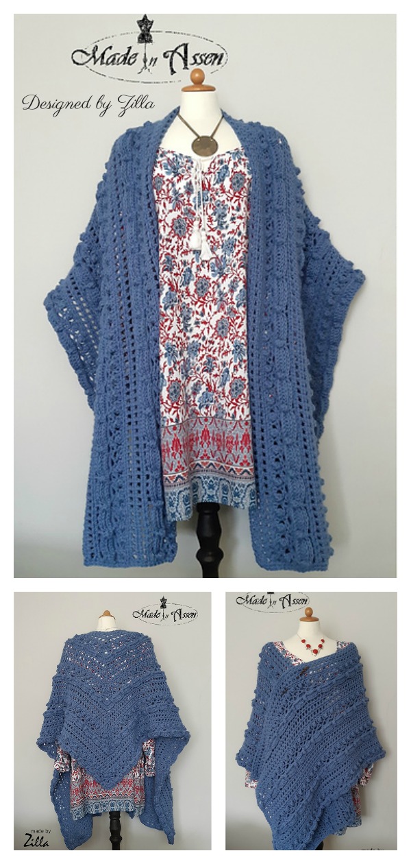 V Shaped Shawl Free Crochet Pattern