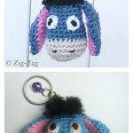 Amigurumi Blue Donkey Eeyore Keychain Free Crochet Pattern