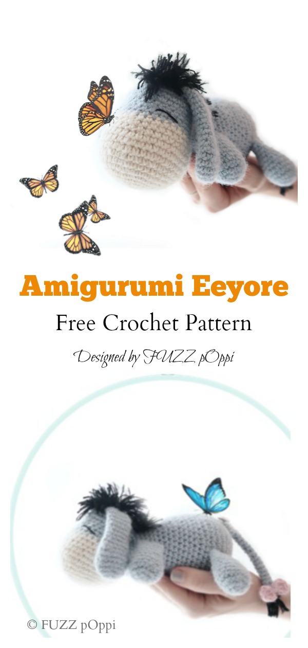 Amigurumi Eeyore Keychain Free Crochet Pattern