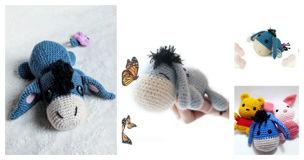 7 Amigurumi Eeyore Keychain Free Crochet Pattern