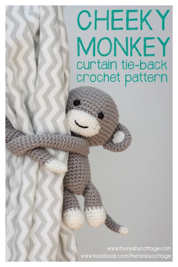 Amigurumi Monkey Curtain Tie Back Crochet Pattern 