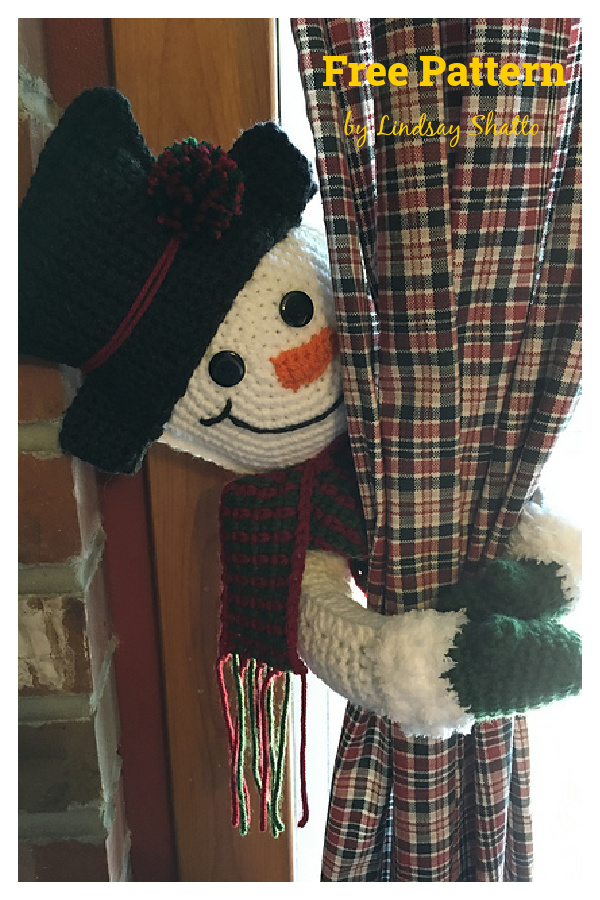Amigurumi Snowman Curtain Tie Back Free Crochet Pattern