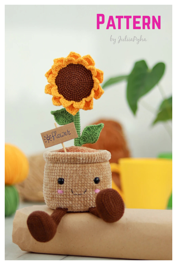 Amigurumi Sunflower in a Pot Crochet Pattern