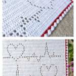 Beating Heart Filet Blanket Crochet Pattern