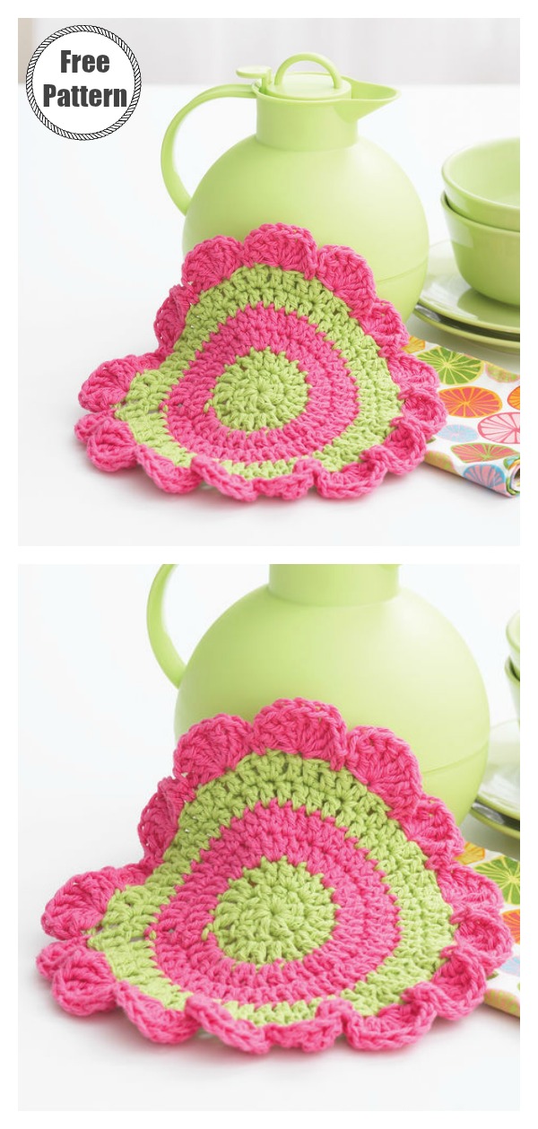 Daisy Wheel Dishcloth Free Crochet Pattern