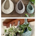 Dewdrop Hanging Teardrop Baskets Free Crochet Pattern