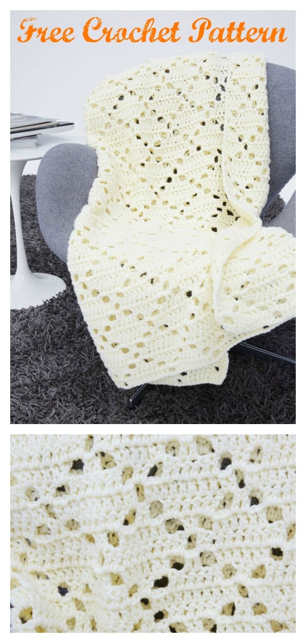 Diamond Tinton Afghan Blanket Free Crochet Pattern