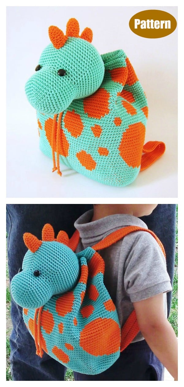 Dino Kids Backpack Crochet Pattern 
