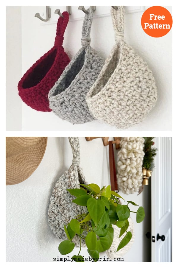 Doorknob Hanging Basket Free Crochet Pattern