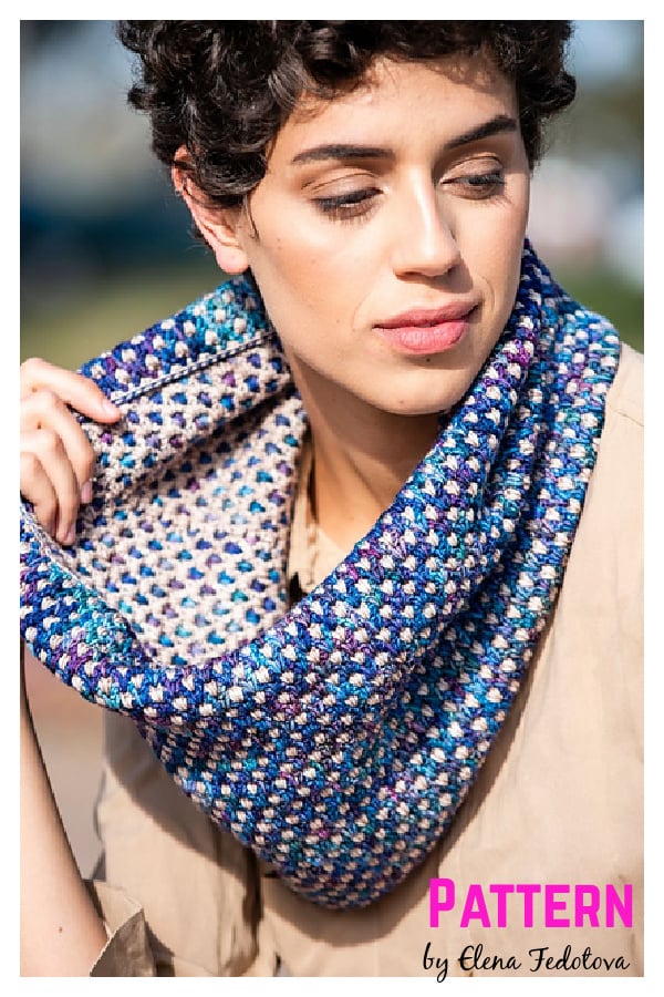 Double Sided Reversible Dotty Cowl Crochet Pattern