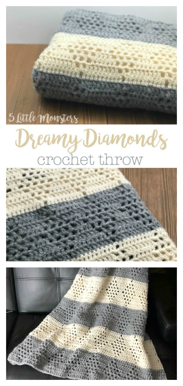 Dreamy Diamonds Throw Free Crochet Pattern